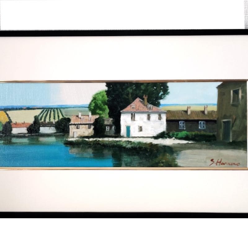 ☆春野修一☆「プロヴァンス」油絵 WSM 未使用額！