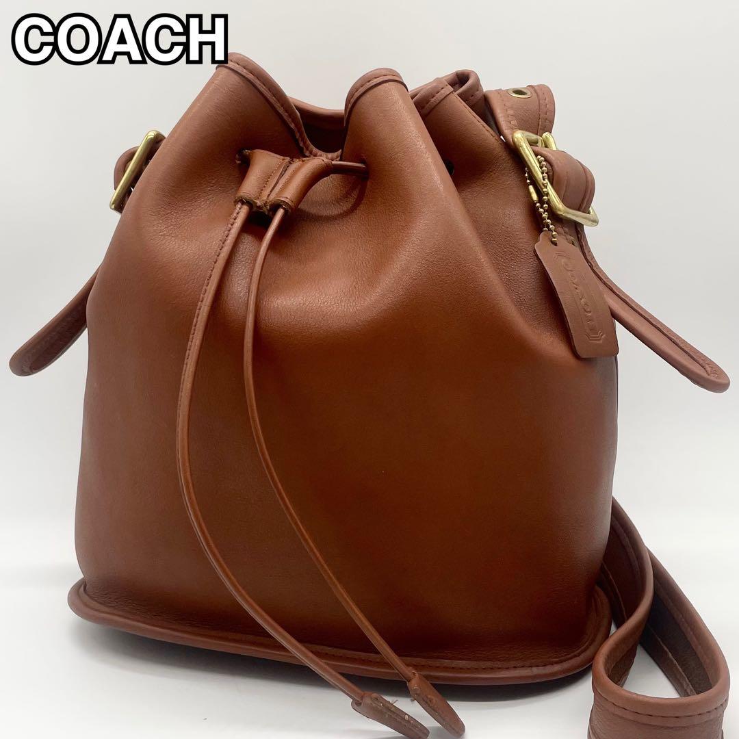 極美品✨オールドコーチ 9952 ショルダーバッグ 巾着 レザー ブラウン