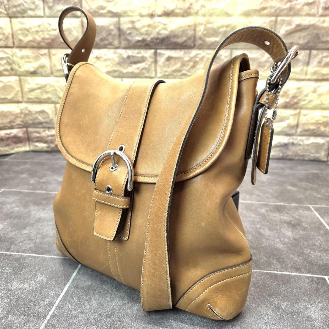 COACH オールドコーチ ソーホー ショルダーバッグ レザー キャメルの