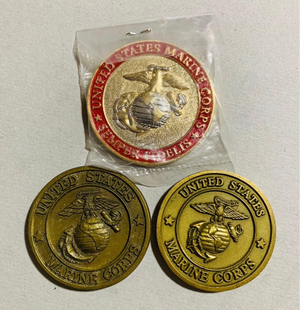 ☆Marine Corps チャレンジコインUSMCアメリカ海兵隊記念コイン3枚