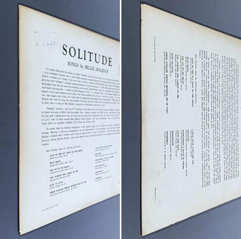 ☆至高の逸品【USオリジナル／MONO／深溝】 ビリー・ホリデイ