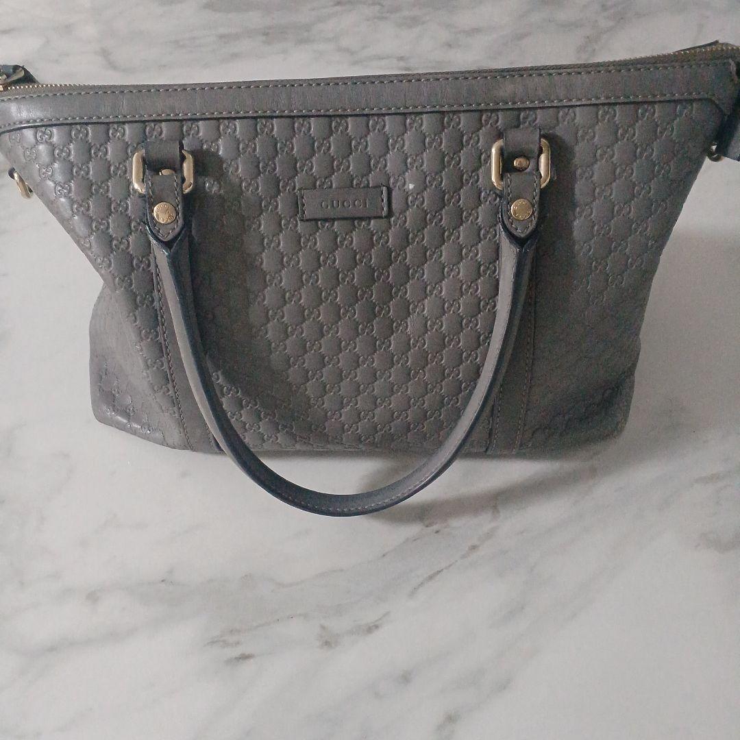 GUCCI グレー ハンドバッグ　ショルダーストラップ2way 楽天市場】【バッグ】GUCCI グッチ マイクログッチシマ ハンドバッグ