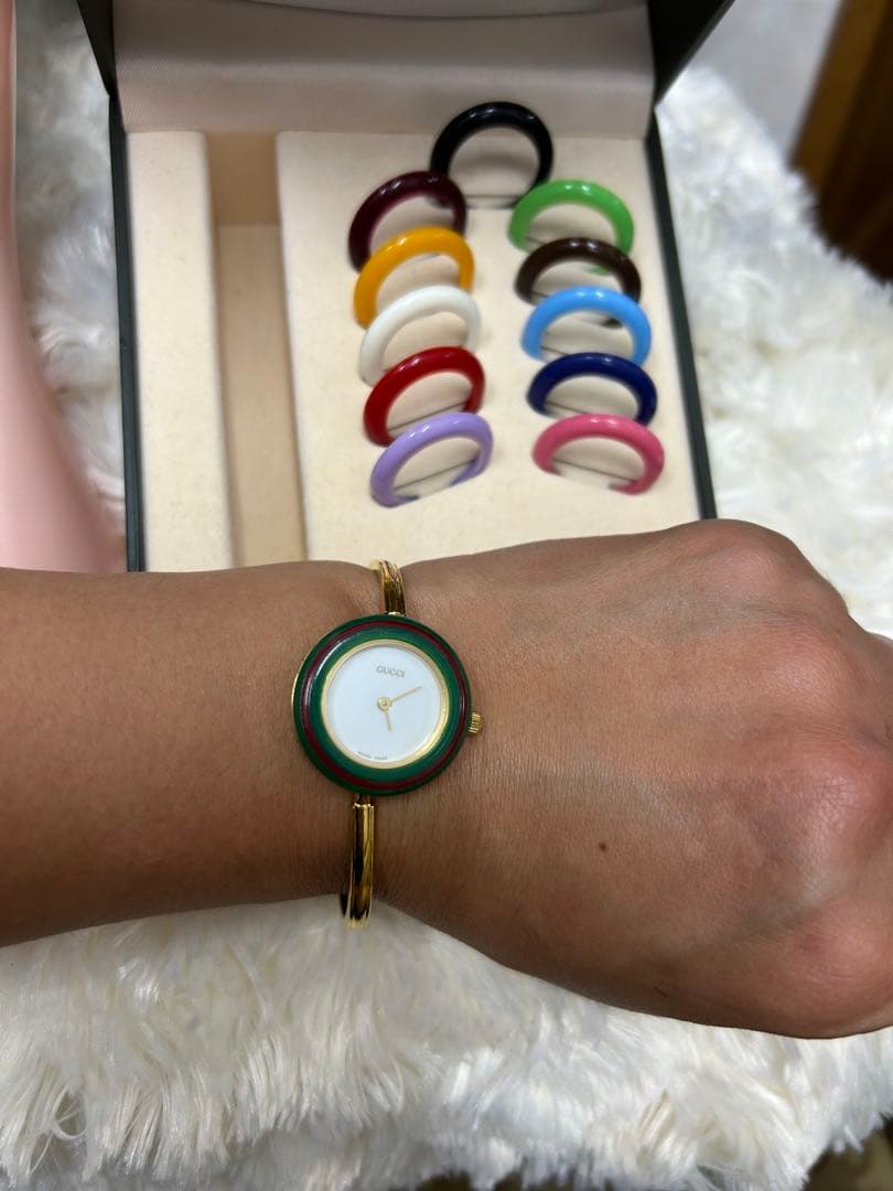 GUCCI 腕時計(クォーツ) 交換用リング付き - メルカリ