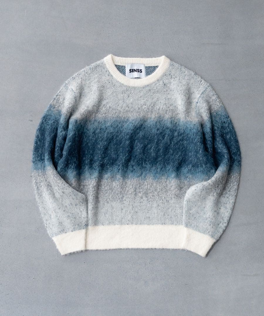 SINSS ウールブレンドグラデーションジップニット　M SINSS セーター ニット Wool blend gradation zip knit / ウール