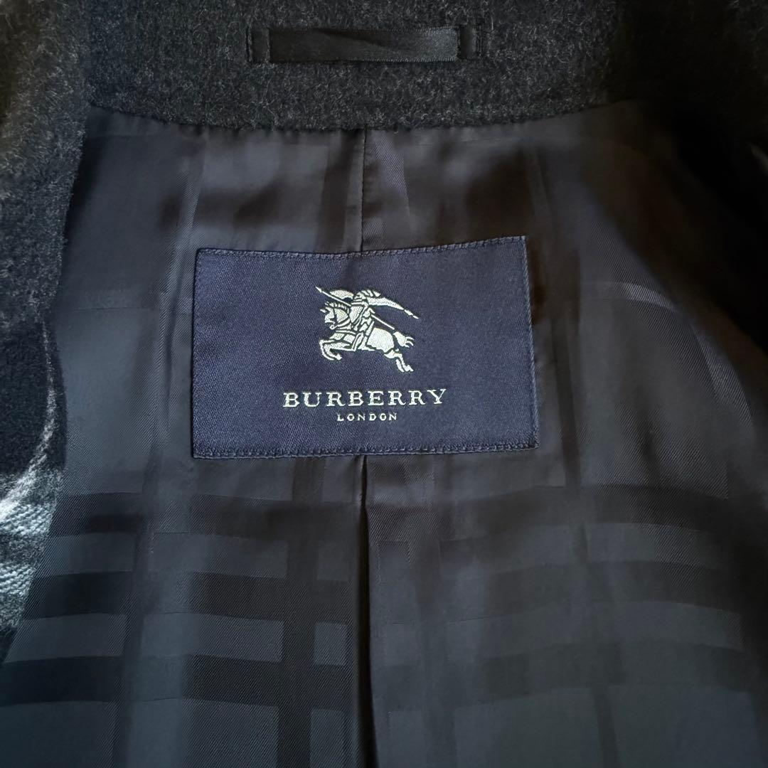 極美品】バーバリーロンドン ピーコート カシミア混 グレーブラック 11