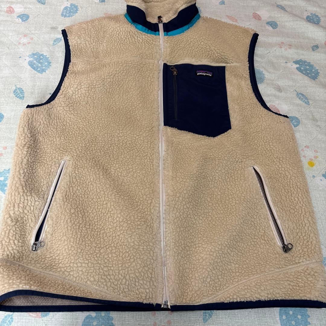 R*4様 patagonia フリースベスト ベージュ/ネイビー 中古・古着通販】Patagonia (パタゴニア) クラシック レトロX フリース