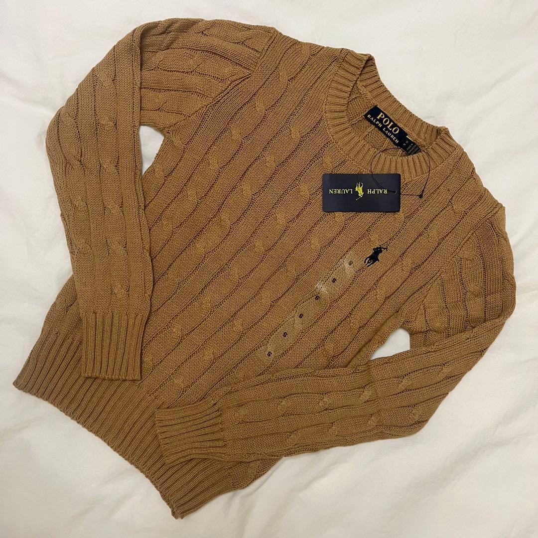 新品未使用•タグ付き】ポロラルフローレン ケーブルニットセーター S