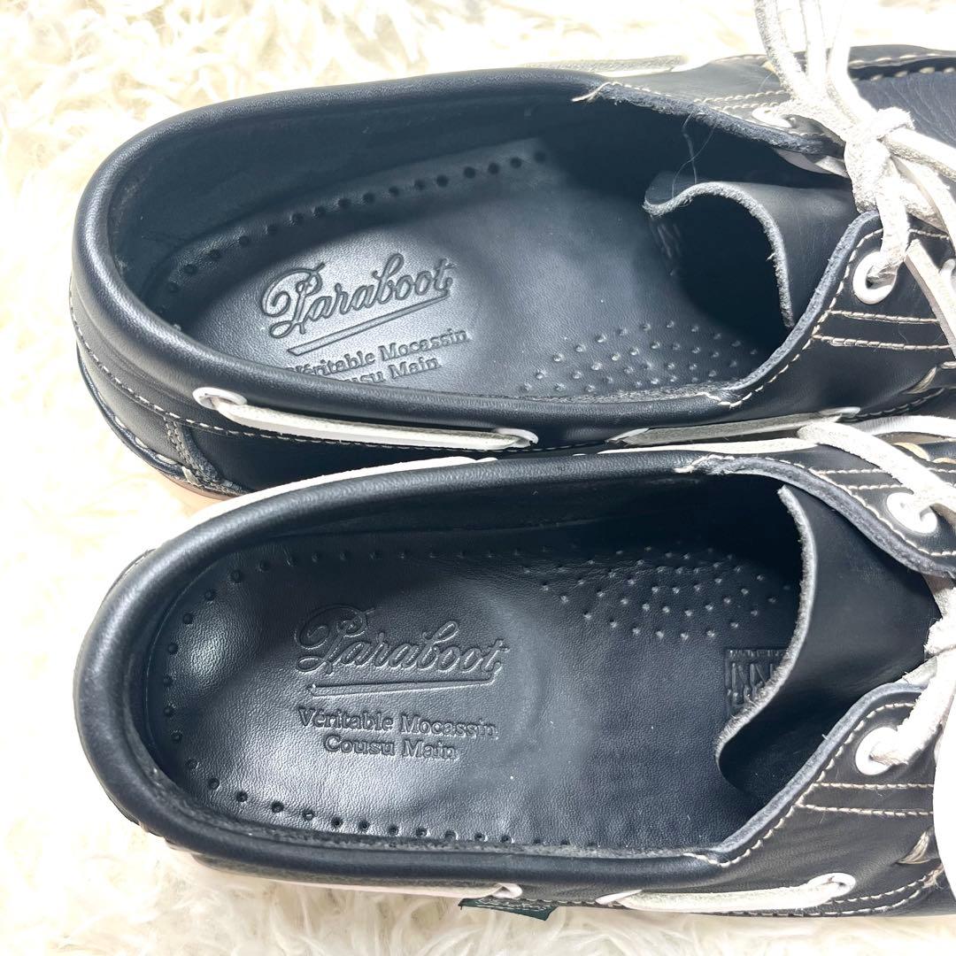 【美品】 パラブーツ デッキシューズ BARTH ネイビー 25.5cm