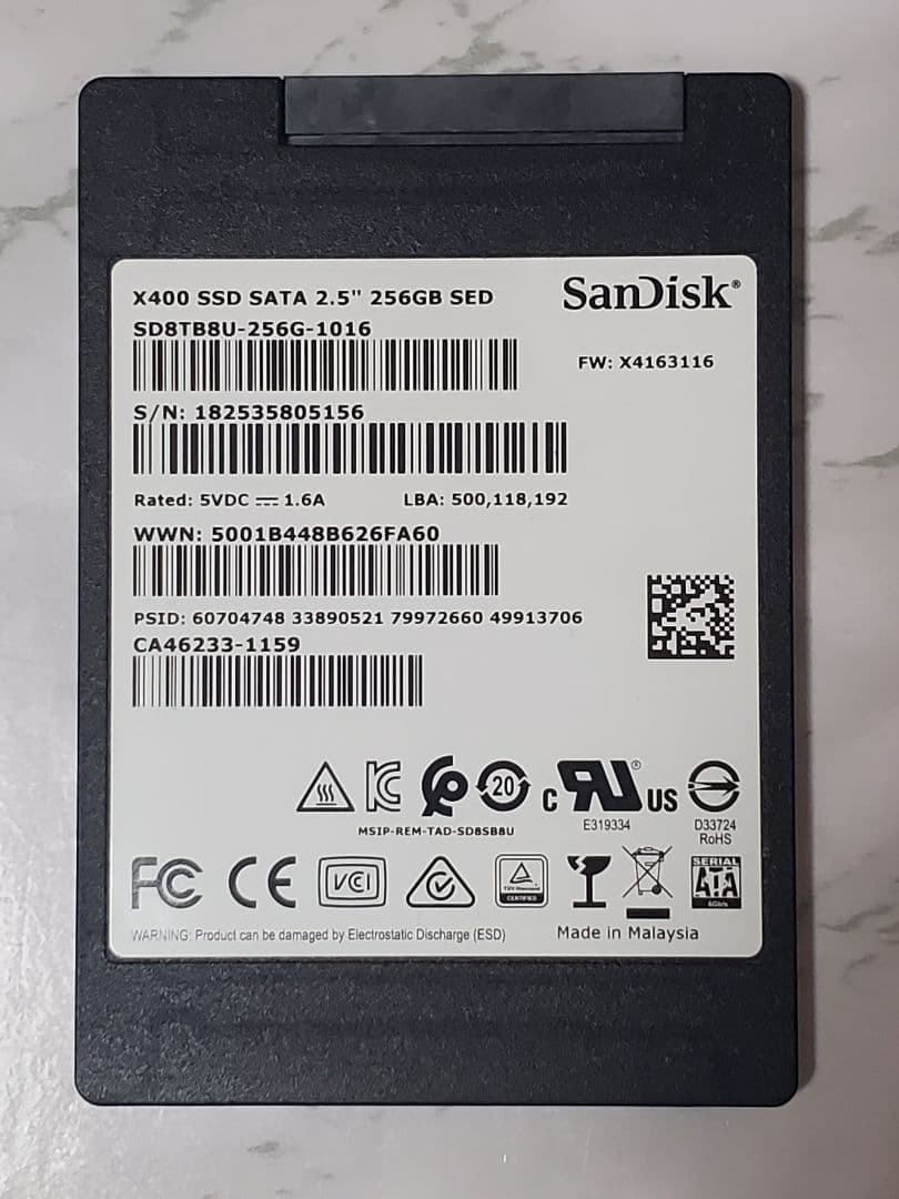 SanDisk X400 256GB SATA 2.5インチSSD(中古) - メルカリ