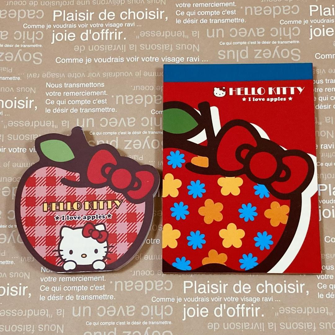 ☆商品説明必読☆ハローキティ☆りんご メモ2種セット☆レア☆K464