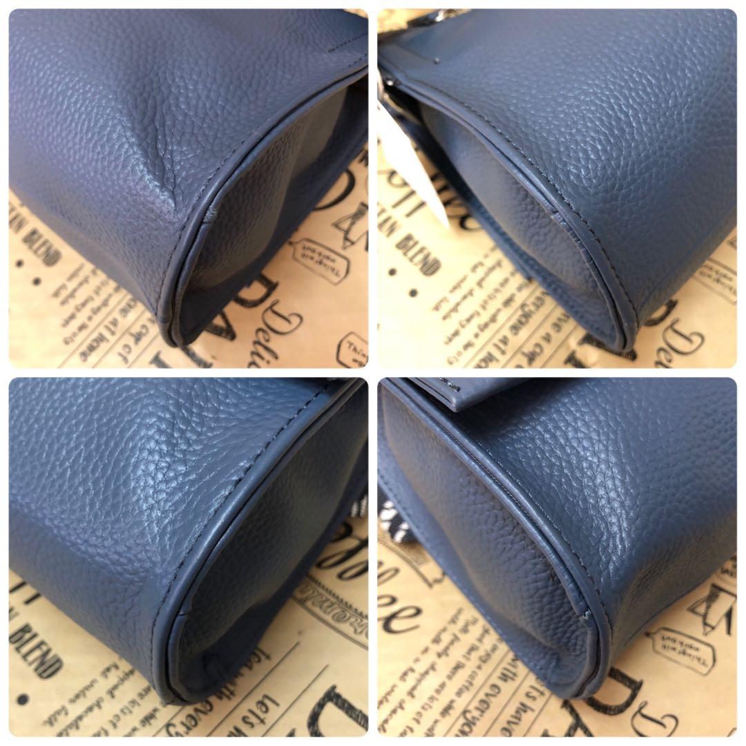 美品】イアパピヨネ ショルダーバッグ タグ付 レザー ブルー S3030