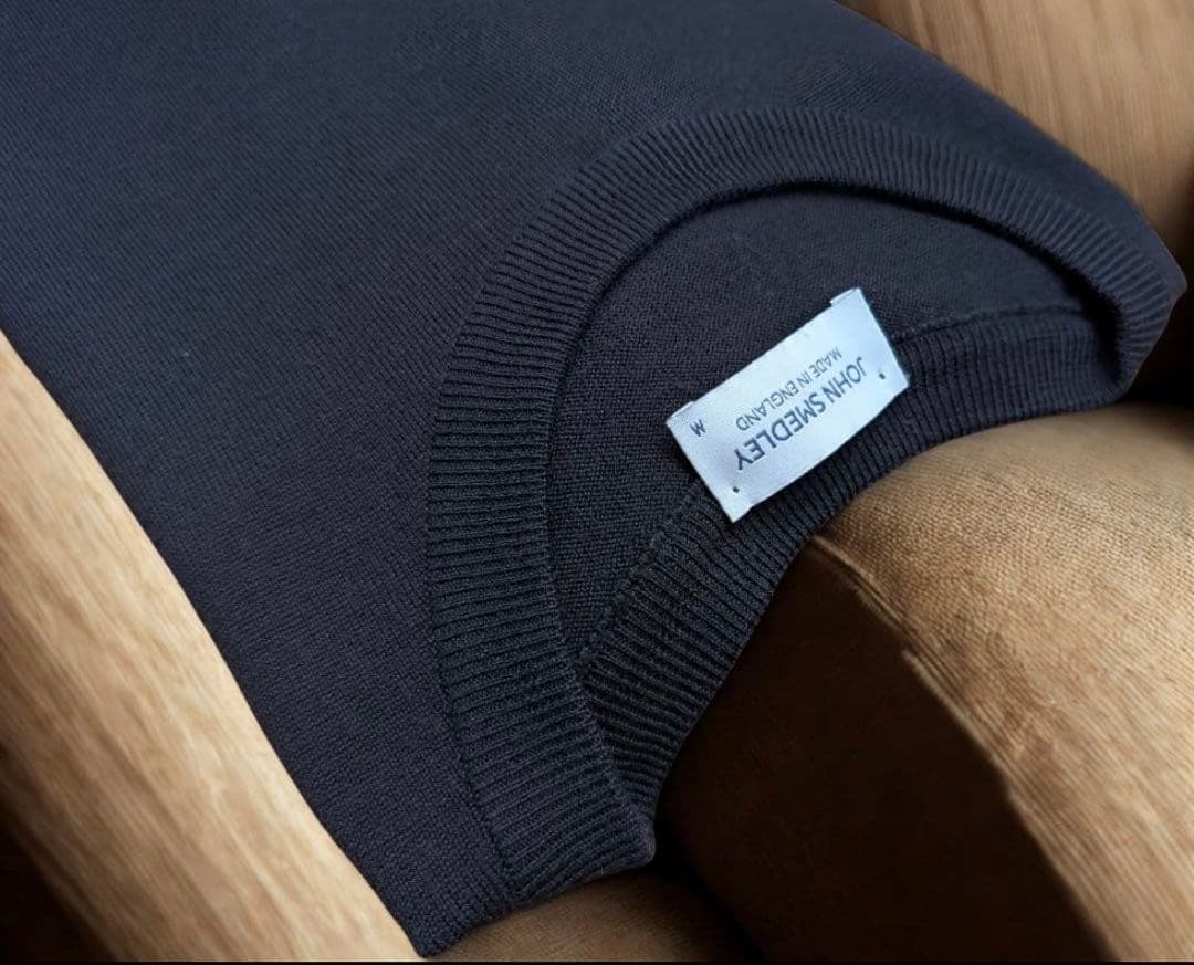 【JOHNSMEDLEY】ジョンスメドレー /24G /ブラック /M JOHN SMEDLEY（ジョンスメドレー） 24G クルーネックニット MIDNIGHT