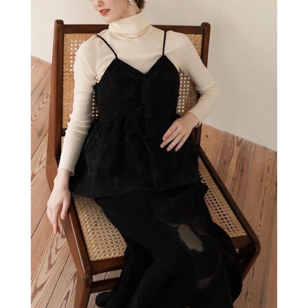 acka jacquard peplum bustier ビスチェキャミ