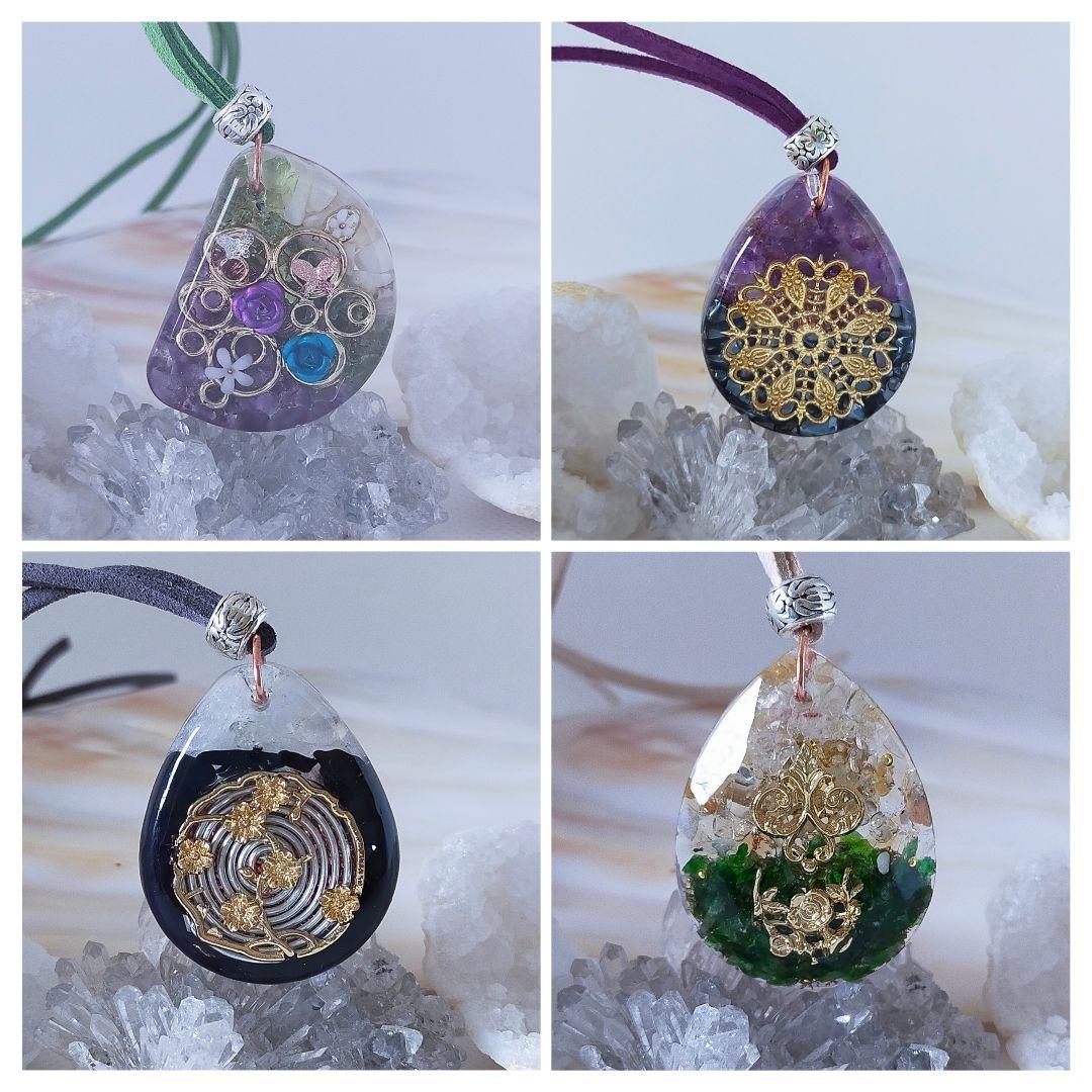 P514 オルゴナイト　天然石　パワーストーン　ネックレス　ペンダント GOLD STONE オルゴナイト ペンダント ツリーオブライフ 生命の樹 幸運