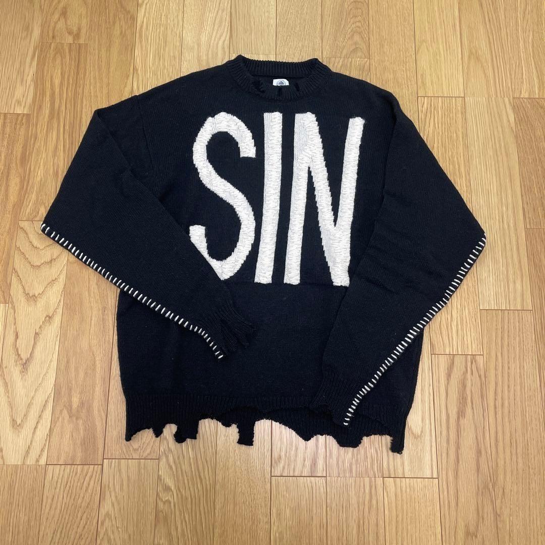 SAINT MICHAEL ニットセーター SAINT MICHAEL/セントマイケル/KLF CREW NEECK KNIT/KLF/BLACK | ROYAL