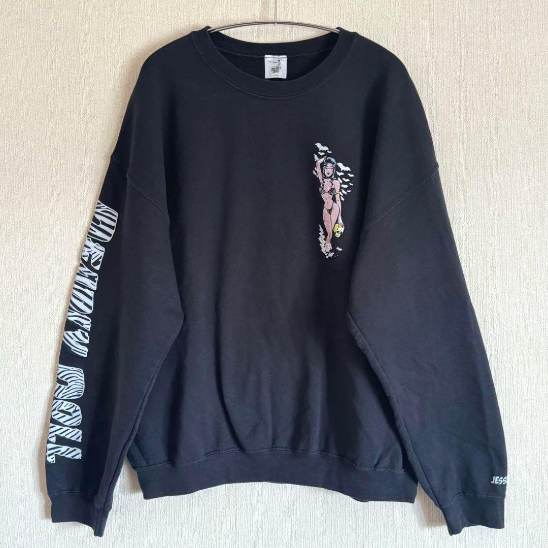 デッドリードール　スウェット　90sビンテージ風　クロムハーツ系　XLサイズ CHROME HEARTS クロムハーツ DEADLY DOLL パーカー フーディ