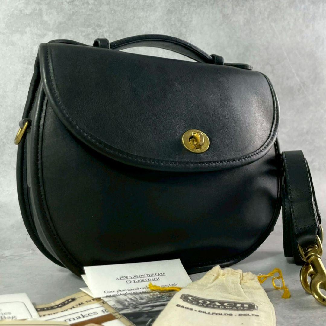 極美品 オールドコーチ プラザ 2way ショルダーバッグ ターンロック 黒