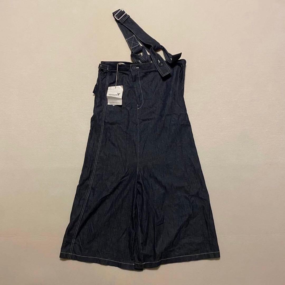 Ground Y サルエルサスペンダー ヨウジヤマモト　ワイドデニム TR VIYELLA SUSPENDER PANTS(FREE SIZE Black): Ground Y｜THE SHOP