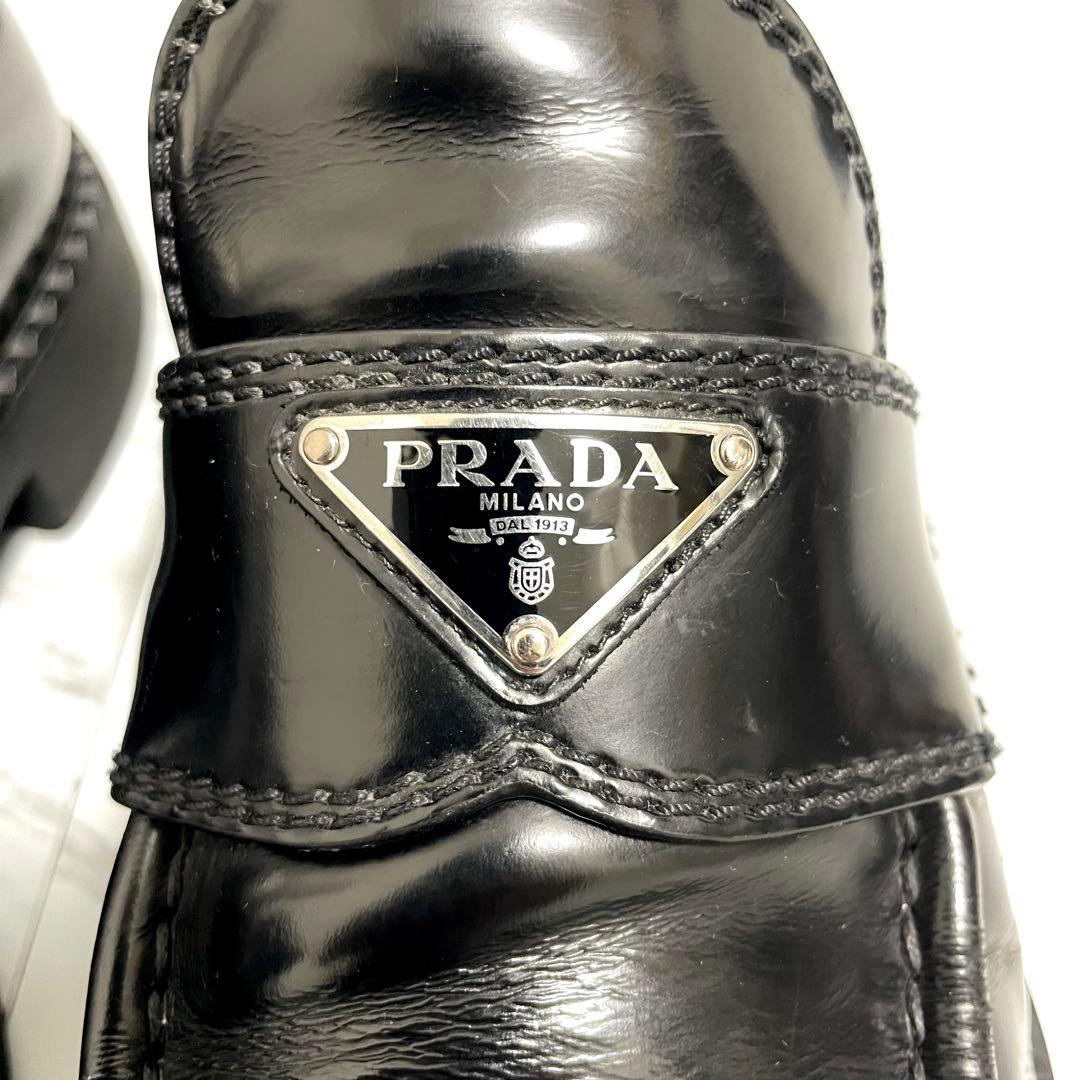PRADA ローファー チョコレート 三角ロゴ 黒 メンズ 28.5cm