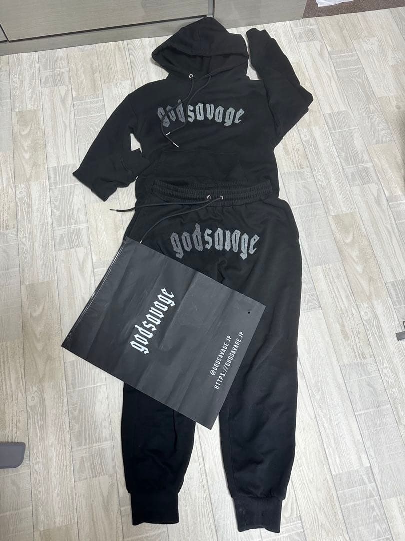 god savage セットアップ ブラック 美品 Lサイズ - メルカリ
