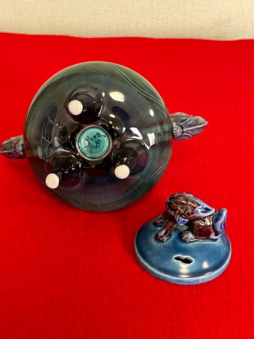 人間国宝 柳雨軒 三代 徳田八十吉(正彦銘) 彩釉 小紋香炉 管理T149