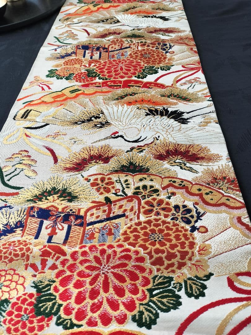 A836豪華刺繍‼️花嫁衣装帯‼️テーブルランナー1m79cm