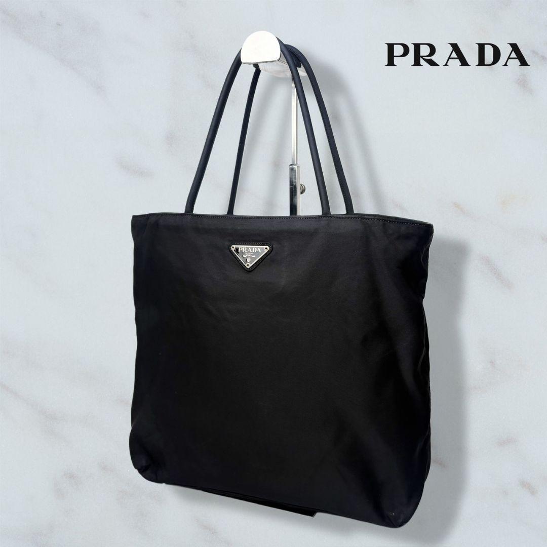 051 美品 PRADA ハンドバッグ トートバッグ 肩掛け 黒 of3 - メルカリ