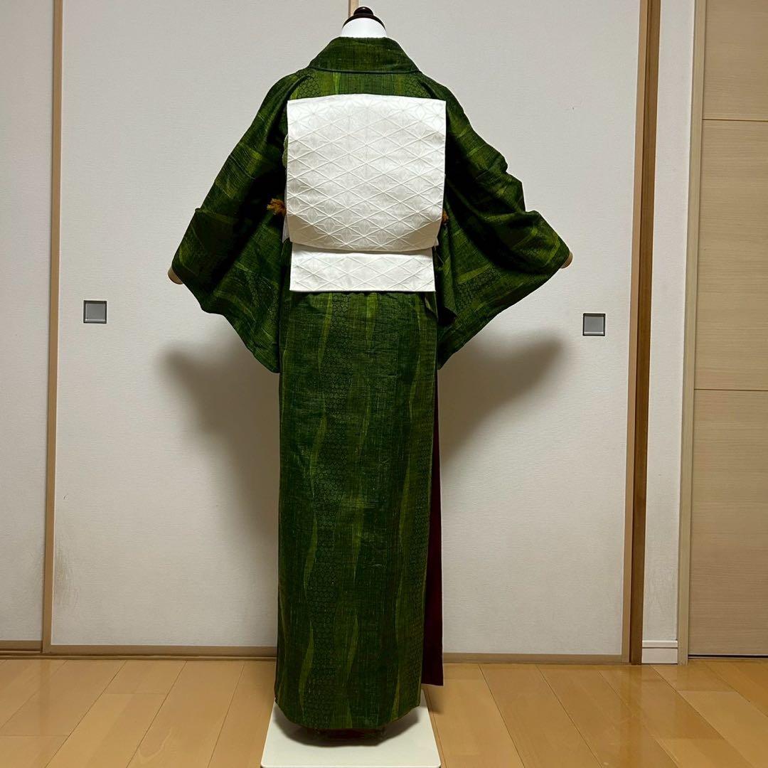 く*ん様 モ43 未使用近い 美品 袷 紬 ぜんまい紬系 色紬 小紋 フル