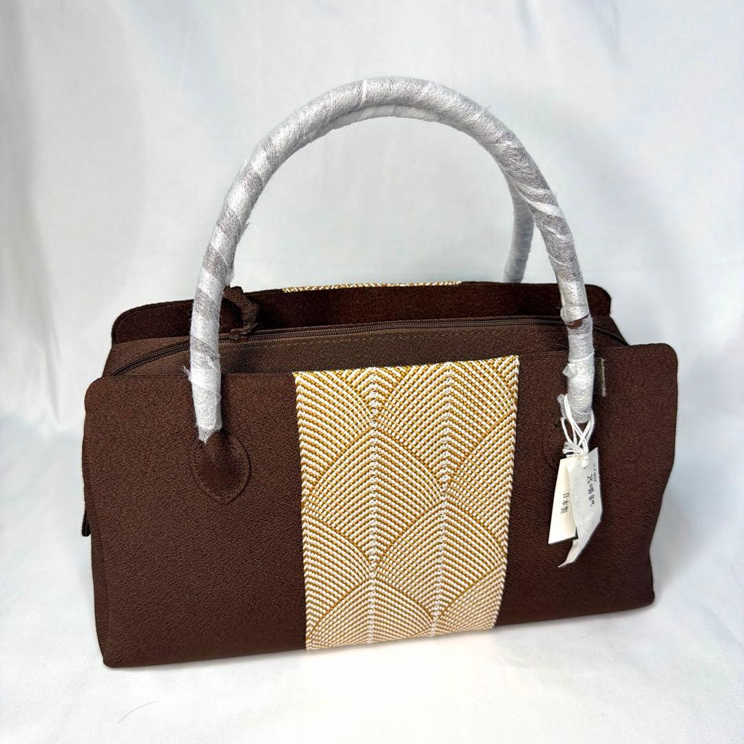 新品未使用 五嶋紐 ハンドバッグ 利休バッグ 茶 - メルカリ