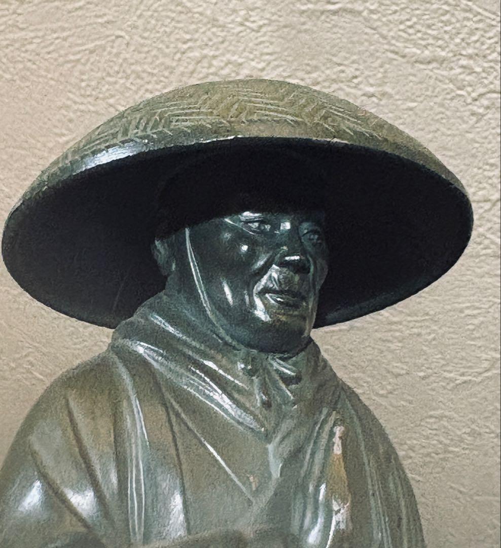 仏教美術 親鸞聖人像 古美術品 金属製 置物 約25cm 浄土真宗 ブロンズ