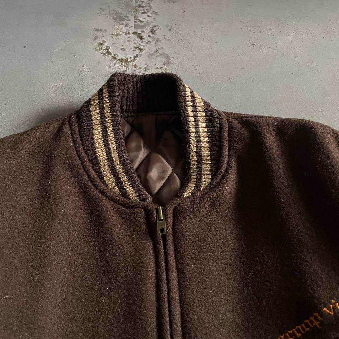 90's Scoop Brown“牛革“stadium jacket