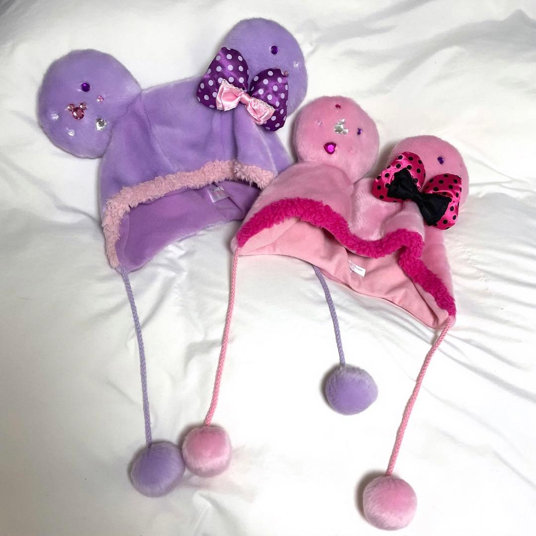 ディズニー ファンキャップ ミニー 紫 ピンク - メルカリ