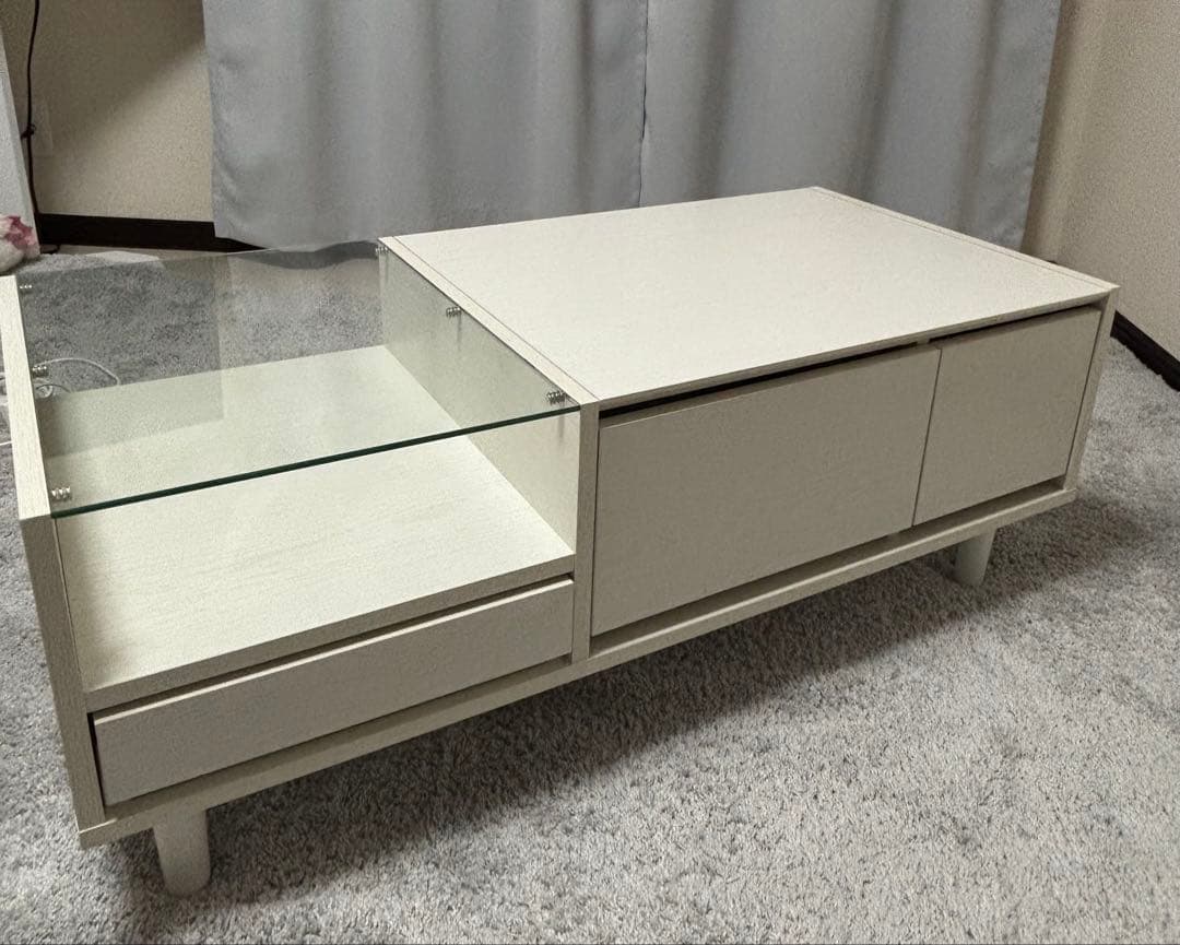 LOWYA ホワイト収納付き ドレッサーテーブル ドレッサーテーブル(ホワイト/ウォルナット/ナチュラル)ディスプレイ