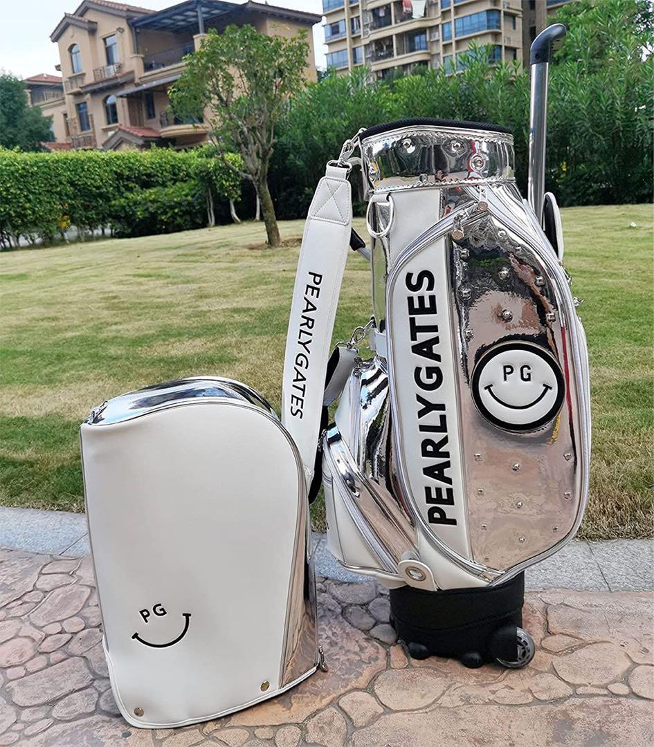 コ*ー様 PEARLY GATES キャディバッグ シルバー/ホワイト ゴルフバ パーリーゲイツ】の新たなアイコンとなるキャディバッグ＜THE CADDIE