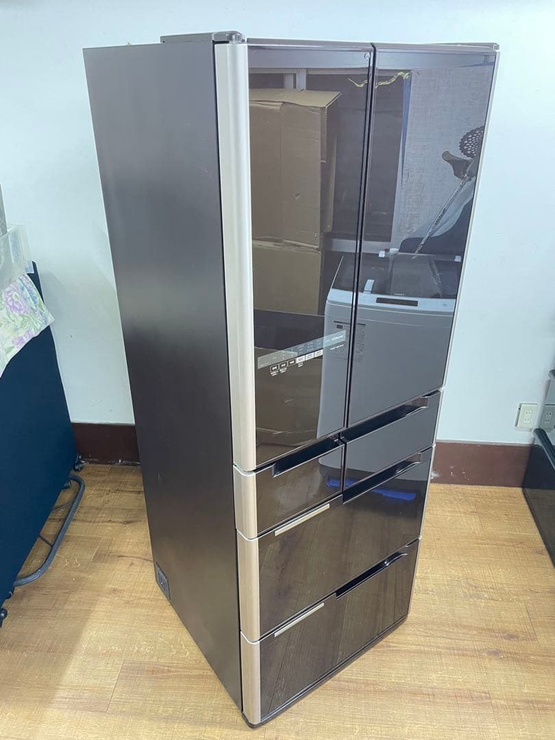 【福岡引取り限定】日立R-C5200/517L/6ドア/真空チルド冷蔵庫2013 R-C5200：日立の家電品