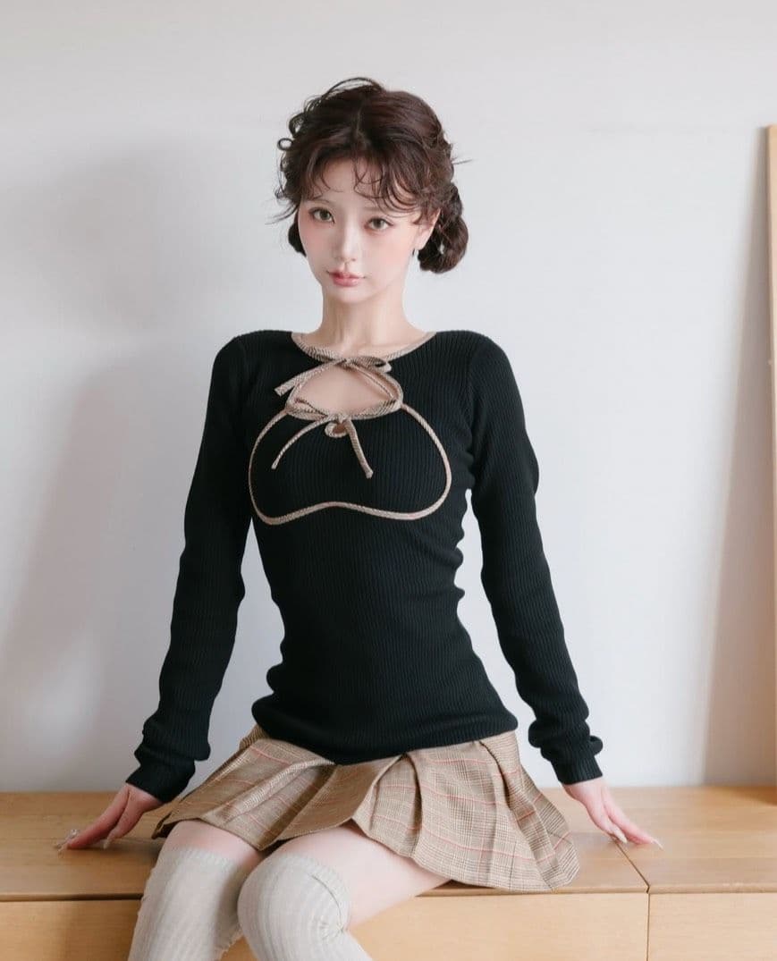 【完売商品】新品タグ付 ダーリッチ ポイントチェックニットミニワンピース FL ポイントチェックニットミニワンピース – Darich (ダーリッチ)