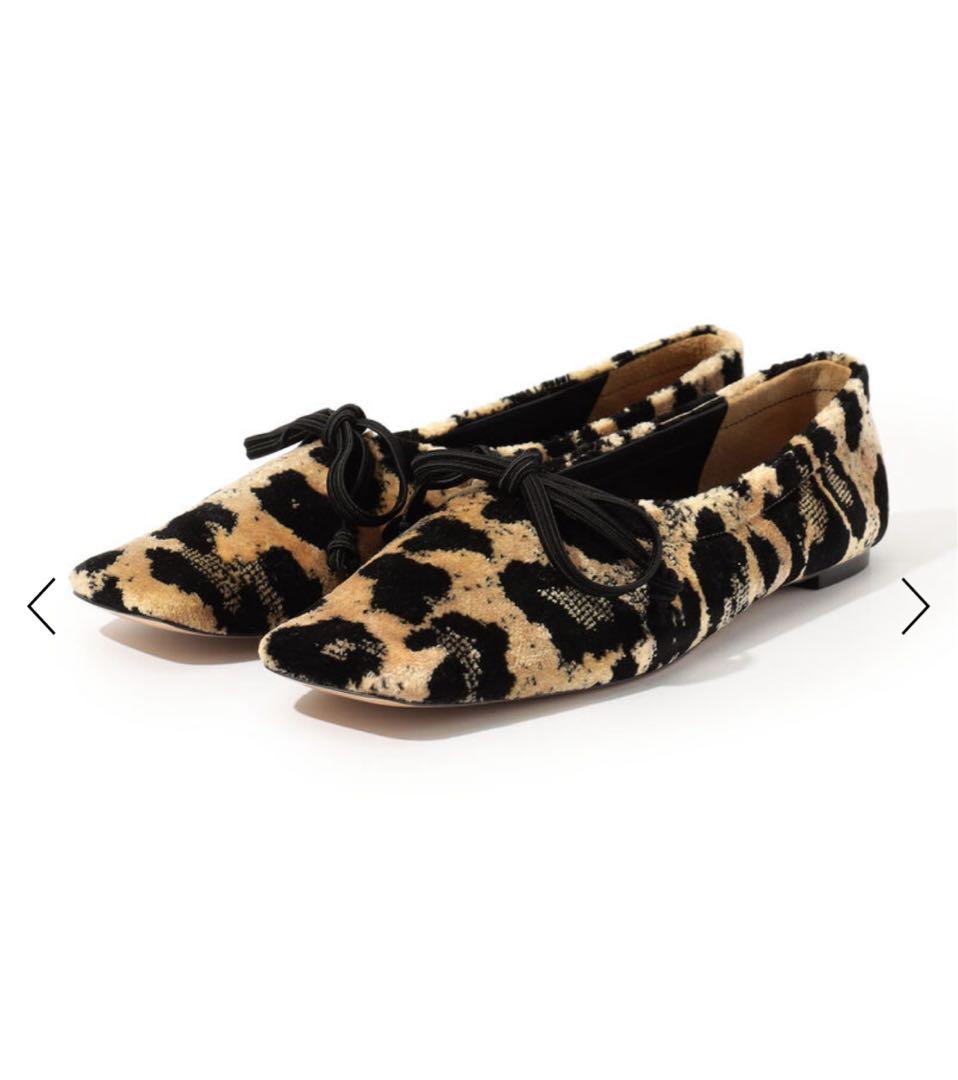 美品　PIPPICHIC ヒョウ柄 フラットシューズ PIPPICHICのレオパード柄バレエシューズ【STANDARD BOOK 2023Autumn