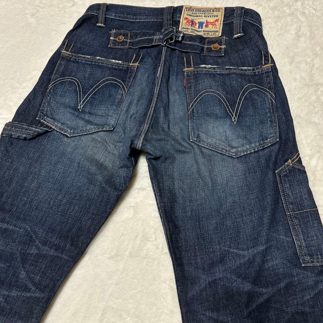 Levi's 503 ペインターデニムパンツ 布パッチ W30 鬼ヒゲ ハチノス