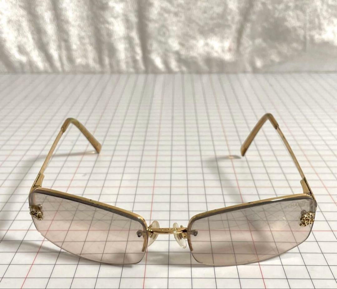CHANEL サングラス 4093-B リムレス y2k メガネ ゴールド