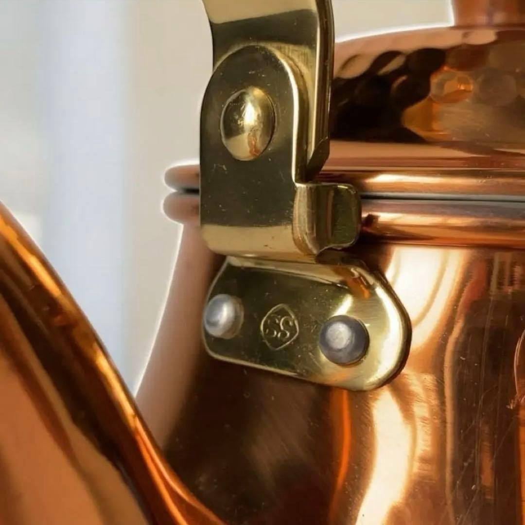 未使用品 島本製作所 鎚目仕上げ 純銅製 ベルケトル 薬缶 レトロ 1.6ℓ