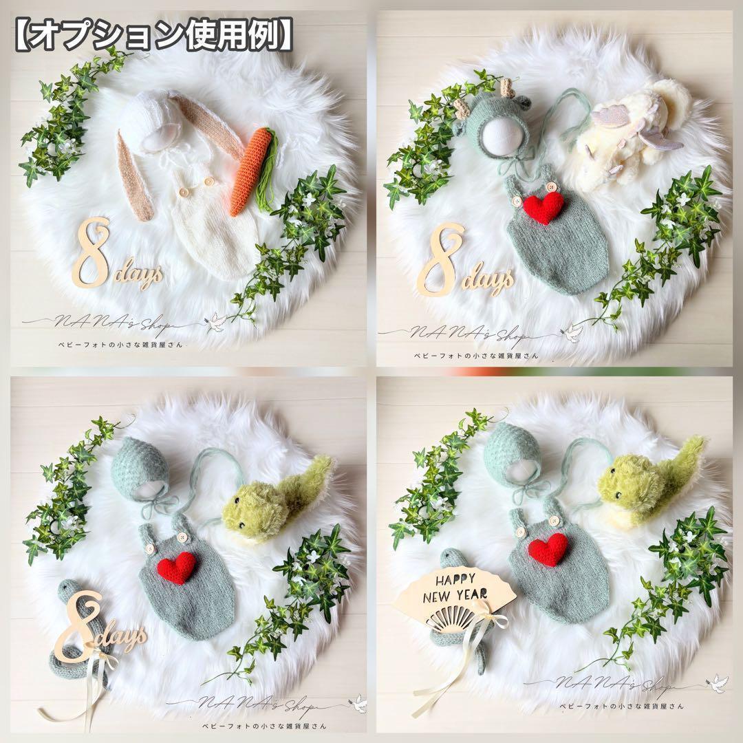 Lかごセット【抹茶へび】♪ニューボーンフォト撮影衣装 小道具ベビー