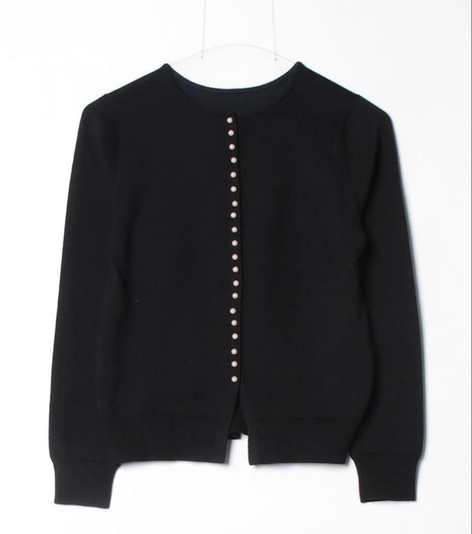 極美品 ボールジィ ウールポリエステル バックパールボタンプルオーバー ブラック 極美品✨ボールジィ ウールポリエステル バックパールボタンプル