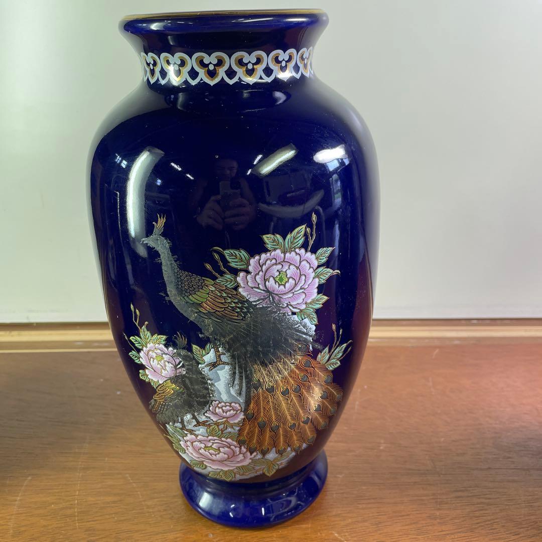 訳あり❗️ 牡丹と孔雀の花瓶 有田焼 明陶苑花瓶 美濃焼 孔雀花瓶 3個