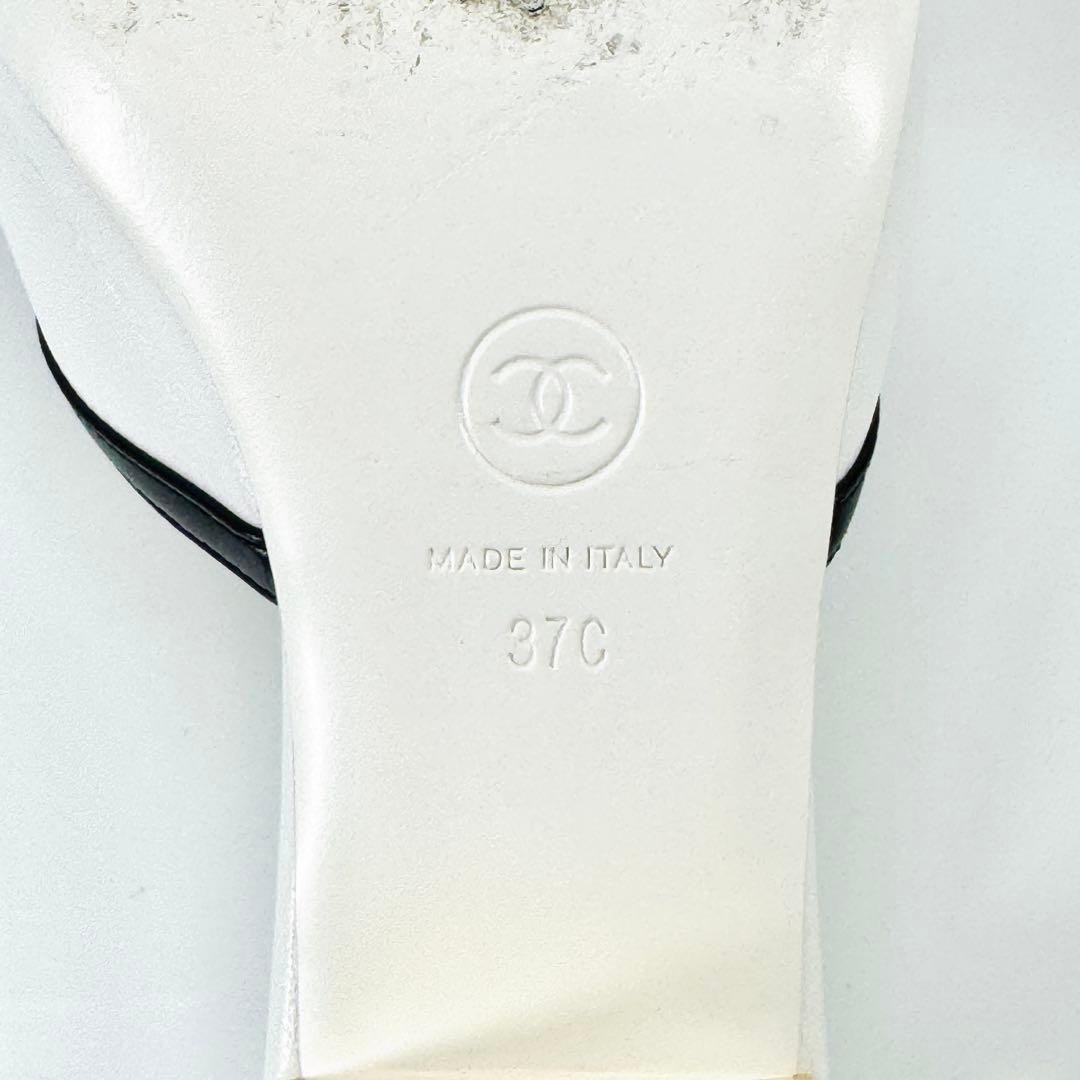 CHANEL シャネル 24SS リボン ミュール ラムスキン サンダル 37