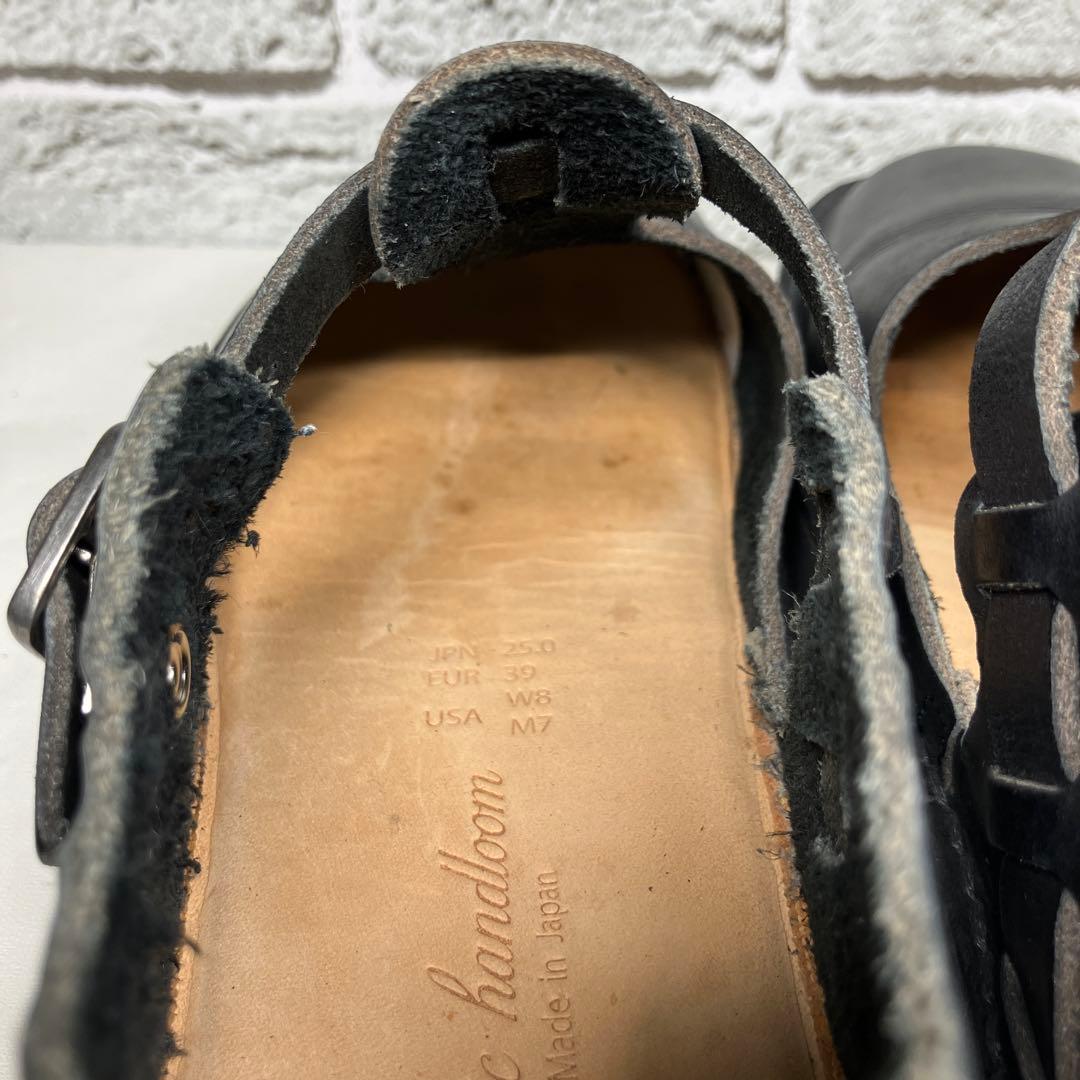 【美品】オーガニックハンドルーム 25.0cm レザー Tストラップシューズ