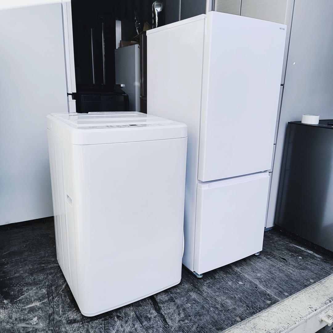 42運搬取付無料！シンプルホワイト・REFAGE冷蔵庫RORO洗濯機2台セット！
