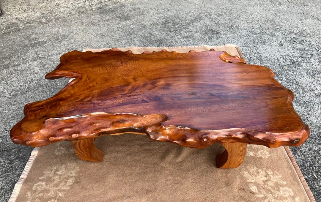 【カカオ様】一枚板 天然木 ローテーブル 130cm幅 KIDOMEIMOKU 栃一枚板ローテーブル｜90cm(2人掛け) – 【公式】鬼童銘木