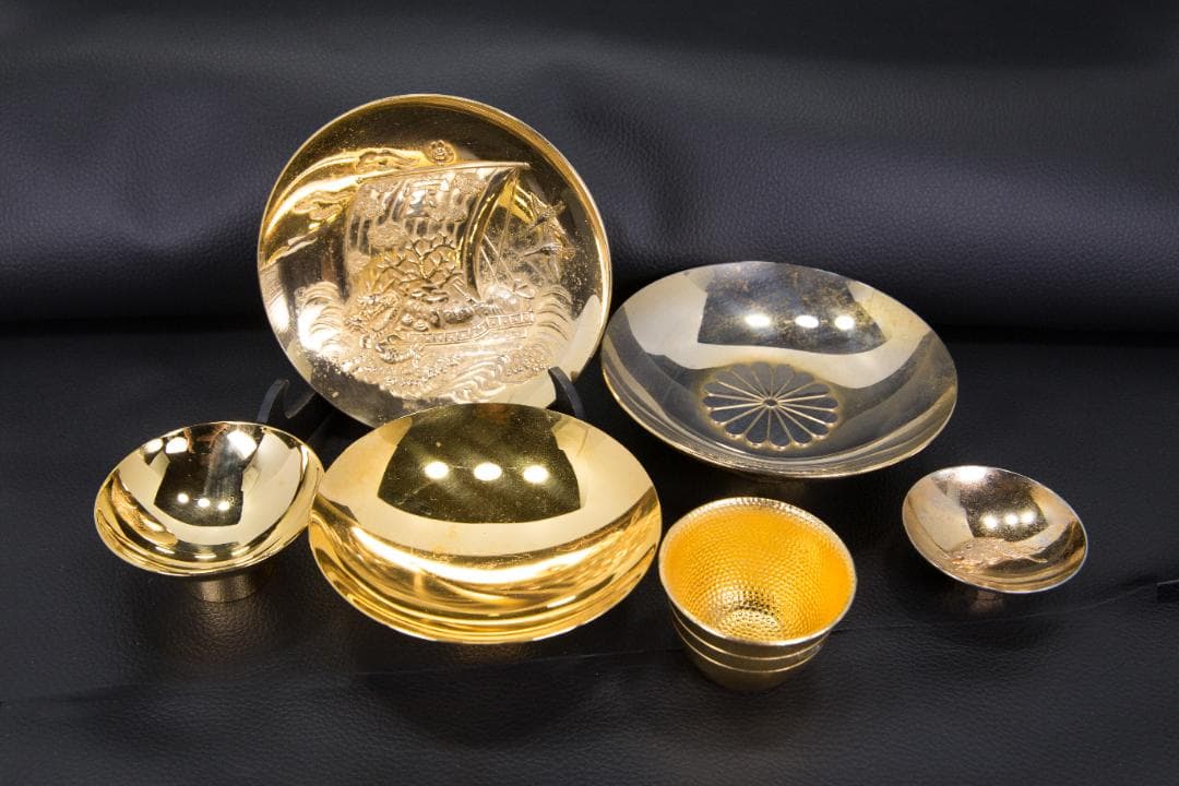 金盃 24K GP 金杯 お猪口 宝船 金皿 まとめて - メルカリ