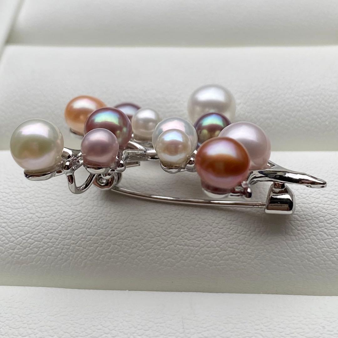 本真珠 淡水無核パール両用ブローチ/ネックレストップ 小粒多彩BL042
