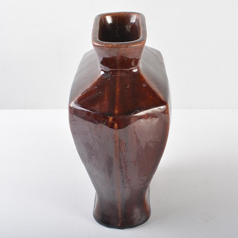 中国 紅釉 面取六角瓶 V R5455B